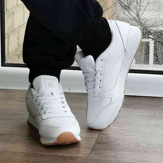 Жіночі Термо Кросівки Reebok Classic Білі Зимові Рибок Шкіряні (розміри: 36,37,38,39,40,41,42,43) Дніпро