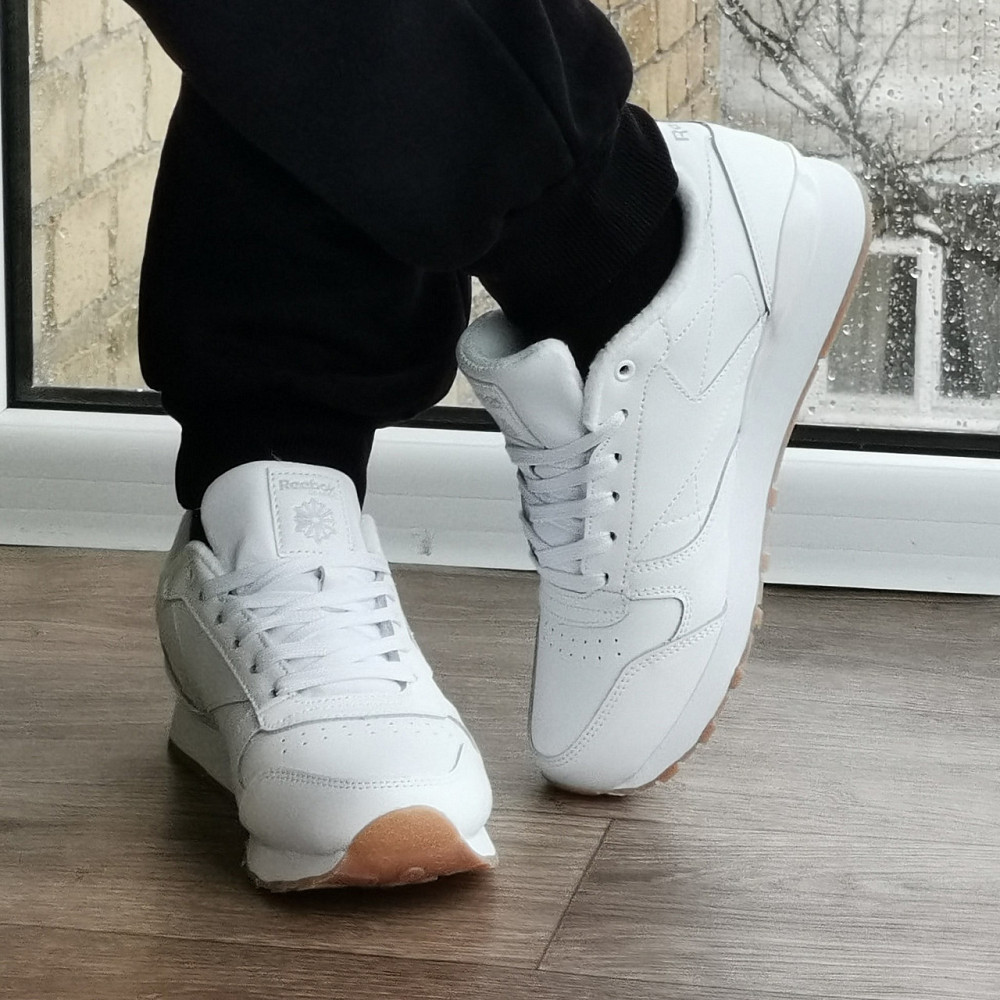 Жіночі Термо Кросівки Reebok Classic Білі Зимові Рибок Шкіряні (розміри: 36,37,38,39,40,41,42,43) Дніпро - фото 5