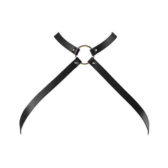Портупея из экокожи Bijoux Indiscrets MAZE — Cross Chest Harness Black Sex Aura Киев