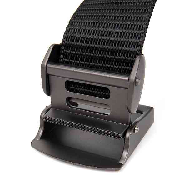 Текстильний ремінь з сріблястою пряжкою Vintage 20541 Чорний Київ