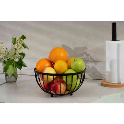 Фруктовница Ardesto Midori 25х25х13см, метал, дерево, чорний (AR0904B) Винница