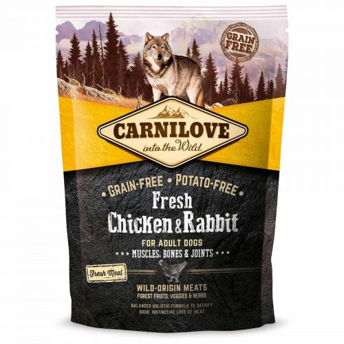 Корм сухой Carnilove Fresh Chicken and Rabbit for Adult dogs для взрослых собак всех пород с курицей и кроликом 1,5 кг Киев - изображение 1