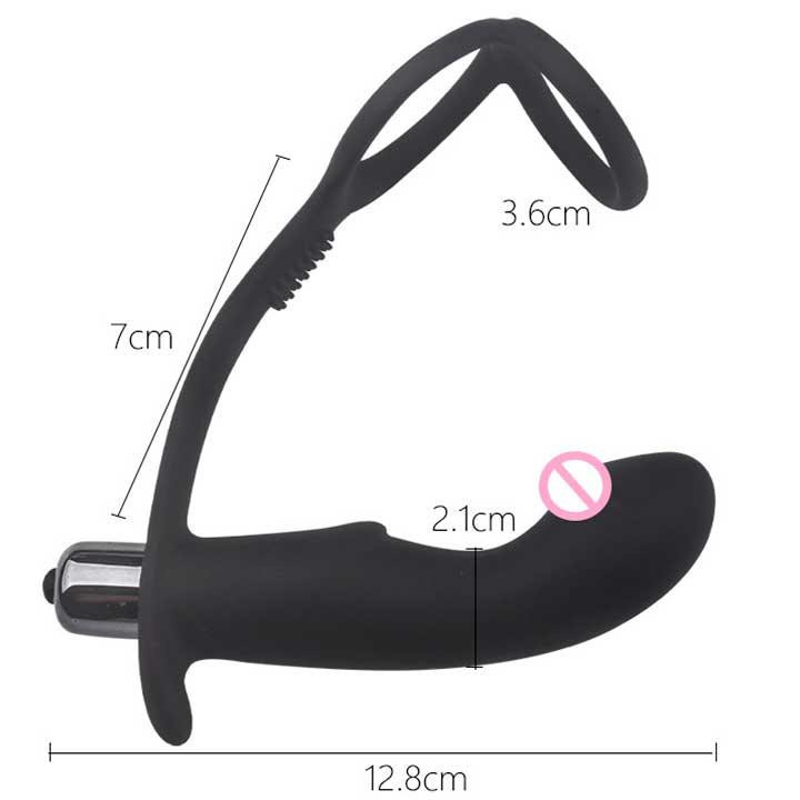 Ерекційне кільце з вібро масажером простати - Чорний Вінниця - фото 3