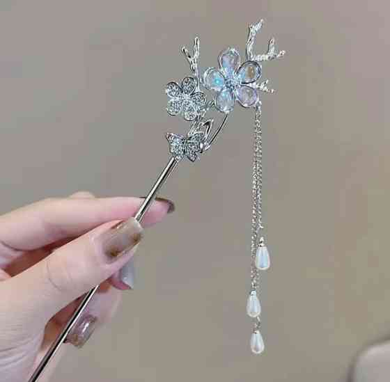 Шпилька-паличка для волосся "Квітка" 180 мм Сміла