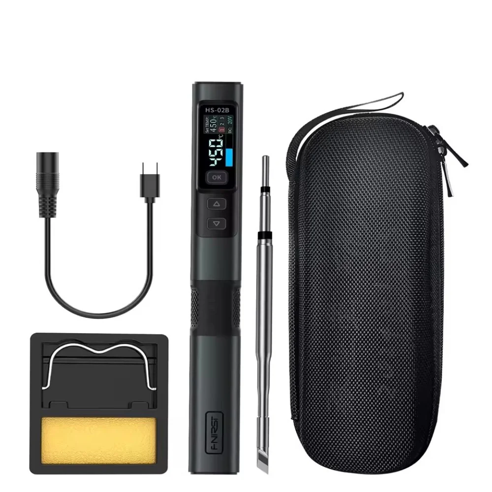 Паяльник Fnirsi HS-02B-BK USB DC100W/PD100W + 1 жало BK Вінниця - фото 1