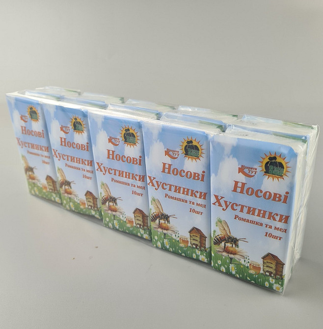 Платки бумажные носовые ароматизированные Супер Торба Ромашка и мед, сухие карманные салфетки (10 шт) Харьков - изображение 3
