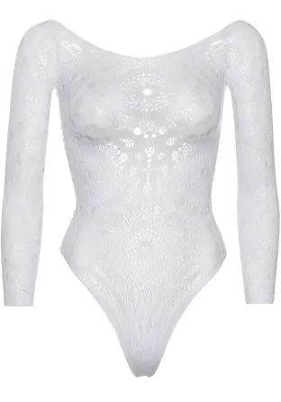 Боді Leg Avenue Snap crotch thong back teddy White S/M Львів