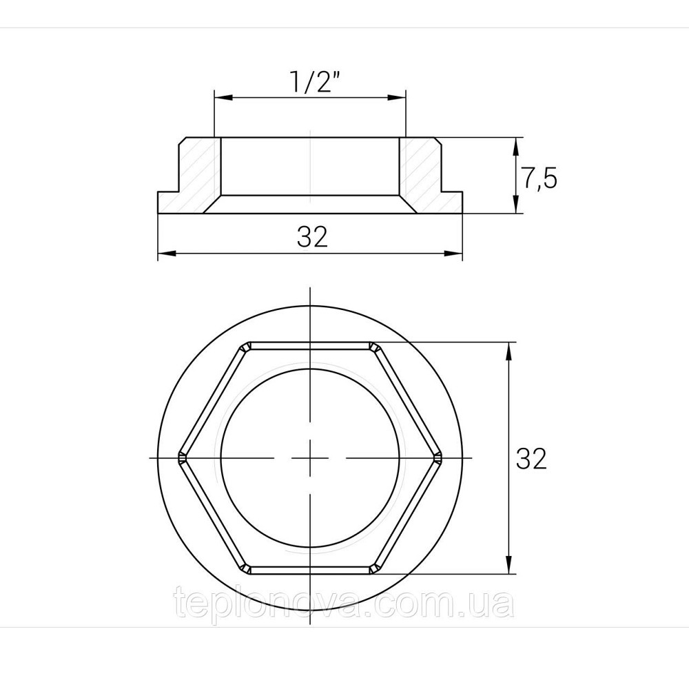 Контрагайка-шайба 1/2" В нікельована NW331S OPTIMUM Чернівці - фото 3