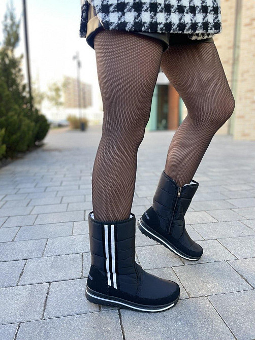 Прогресс Дутіки жіночі Progress чорні зима плащівка висота 21см (5300) Коломия - фото 10