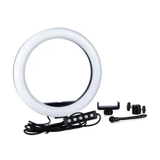 Кільцева лампа RGB AMAI 26 см з тримачем для смартфона, 16 режимів кольору, яскравість, що регулюється Одеса - фото 4