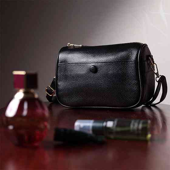 Сумка кросс-боди для женщин на каждый день из натуральной кожи Vintage 22590 Черная Киев