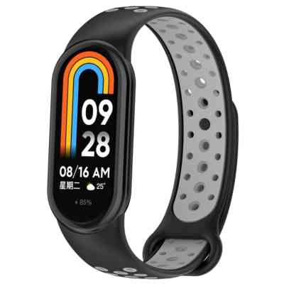 Ремешок для фитнес браслета BeCover Vents Style для Xiaomi Mi Smart Band 10 Black-Gray (713628) Винница