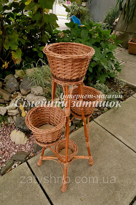 Підставки для квітіз з лози на 4 горшка Киев - изображение 2