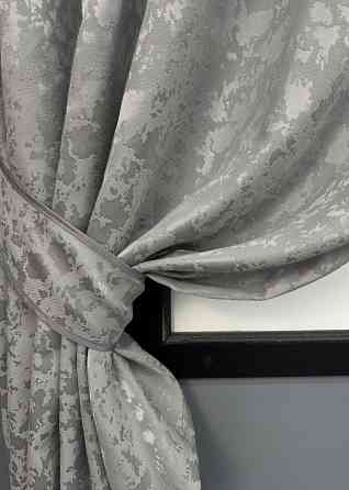 Комплект коротких штор VR-Textil Льон мармур Pavliani VO № 1714ш Сірий 130х170 см 2 шт (35-0340) Київ