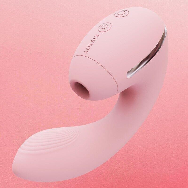 Вакуумний вібратор KISSTOY Tina Mini Pink, вагінально-кліторальний Sex Aura Київ - фото 2