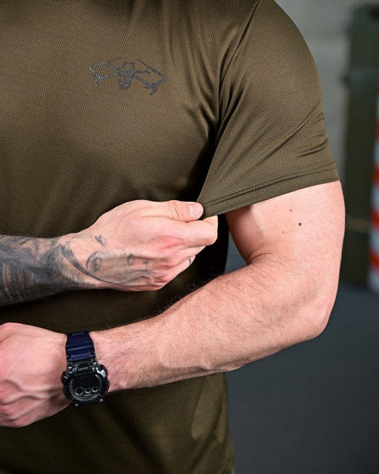 Тактична потовідвідна футболка War Drones oliva ПП7634 Одеса - фото 4