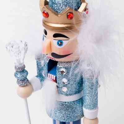 Новогодняя фигурка Novogod`ko Щелкунчик 20 см Дерево Голубой (974682) Винница