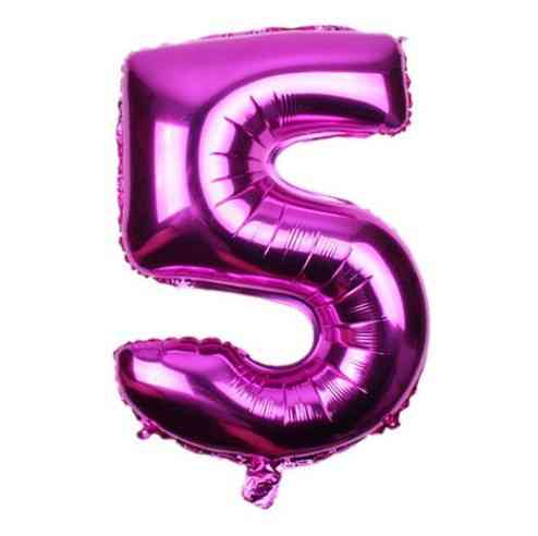 Шарик цифра 5 фольгированная 32 дюйма бургунди Киев