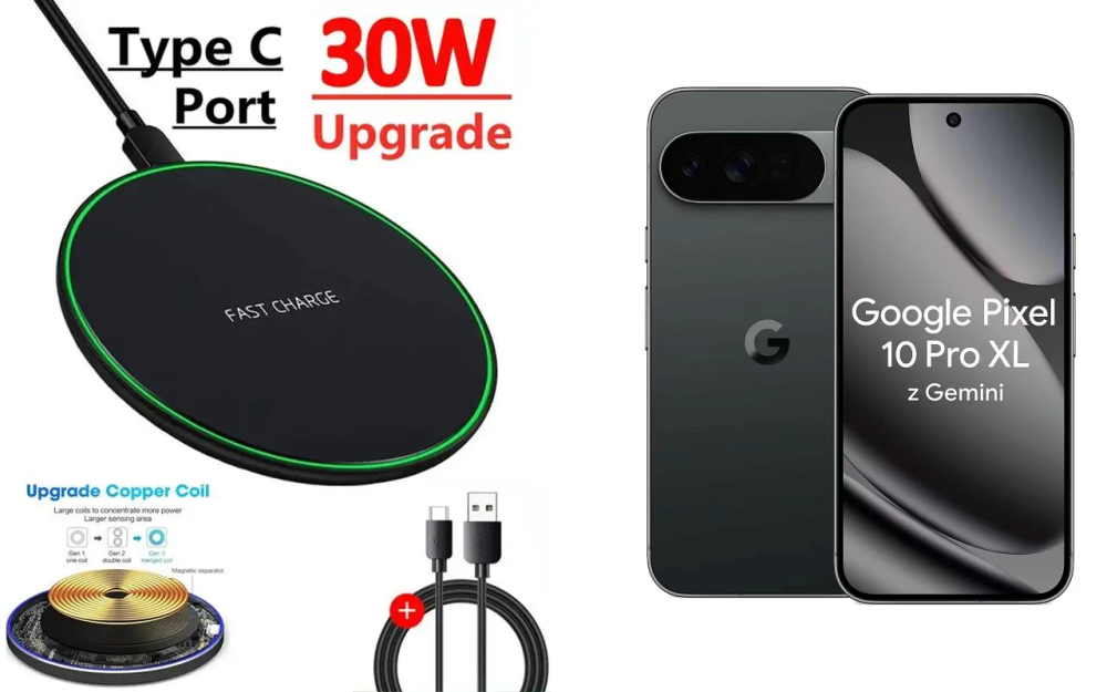 Бездротовий зарядний пристрій Copper до 30W для Google Pixel 8, Pixel 8a, Pixel 8 Pro, USB-C, LED Київ - фото 5