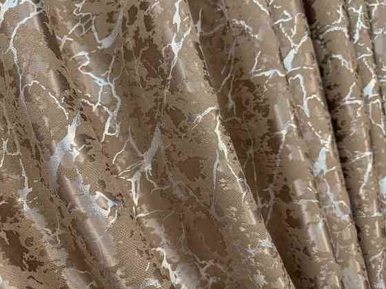 Комплект готових штор VR-Textil Льон мармур Royal Touch № 2006ш Капучино 200х270 см 2 шт (32-474) Київ