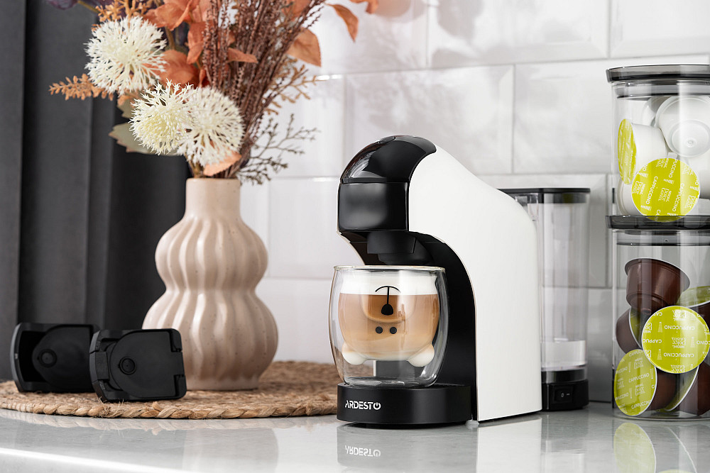 Кавоварка ARDESTO 3в1, 0.9л, капсули Nespresso, Nescafe Dolce Gusto, мелена кава, сенсорне керування, білий Київ - фото 11