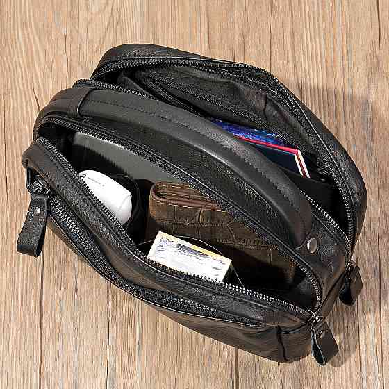 Барсетка чоловіча шкіряна 20348 Vintage Чорна Київ