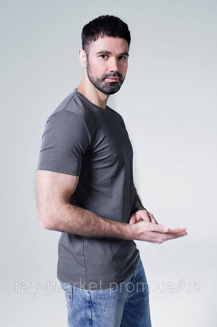 Футболка базовая Ray Premium Fit мужская темно-серая (U0102-Dark Grey) 3XL Київ - фото 2