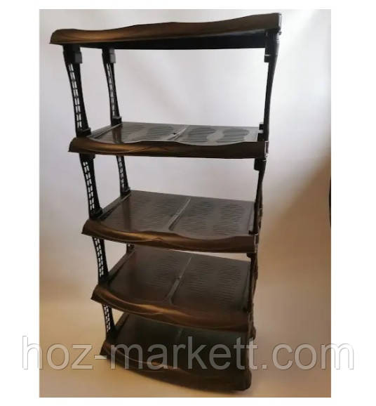 Полка для обуви коричневаяая на 5 полок люкс 48х86х30,5 см Харьков - изображение 7
