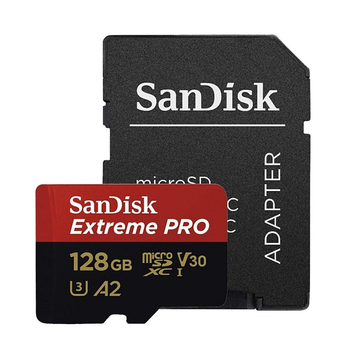 microSDXC (UHS-1 U3) SanDisk Extreme Pro A2 128Gb class 10 V30 (R200MB/s,W90MB/s) (adapter) Киев - изображение 1