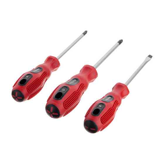 Набор отверток, 3 шт. (SL5,PH1,PH2), 100 мм, Cr-V INTERTOOL VT-2004 Киев