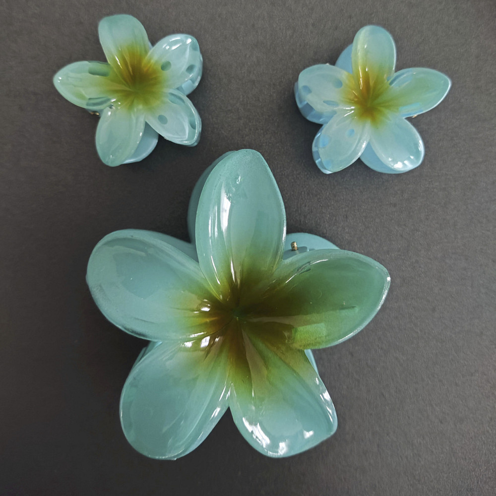 Комплект заколок квітка 3 шт. (блакитні) Сміла - фото 1