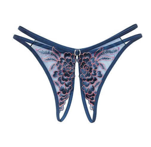 Трусики з розрізом темно-сині - розмір 42-44, талія до 75см Київ - фото 1