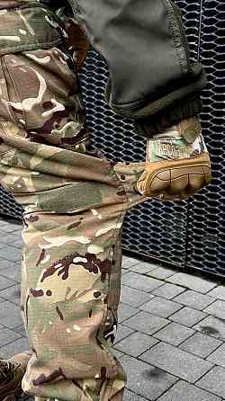 Військові зимові мультикам штани з наколінниками Штурмові зимові тактичні міцні штани мультикам Львів