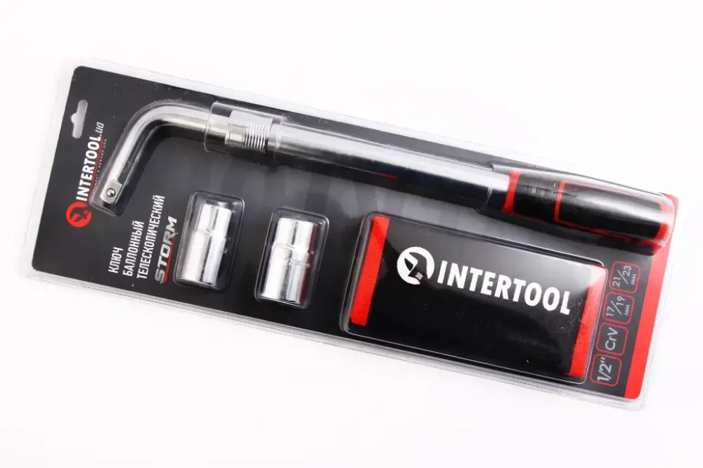 Ключ колісного телескопа. 1/2, 17/19, 21/23м Intertool Storm з чохлом Вінниця - фото 1