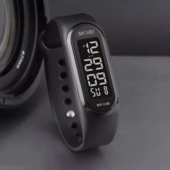 Наручний годинник браслет Skmei 1666 (Чорний з чорним циферблатом) Київ