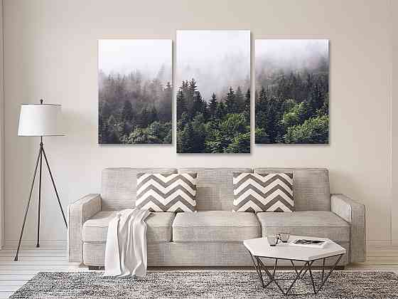 Модульна картина у вітальню/ спальню Ліс в тумані Art-514_3 100x150 см Київ