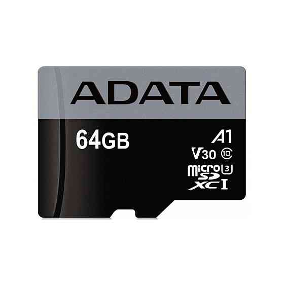 microSDXC (UHS-1 U3) A-DATA Premier Pro 64Gb Class 10 V30S A2 (R-100Mb/s W85Mb/s) (adapter SD) Київ