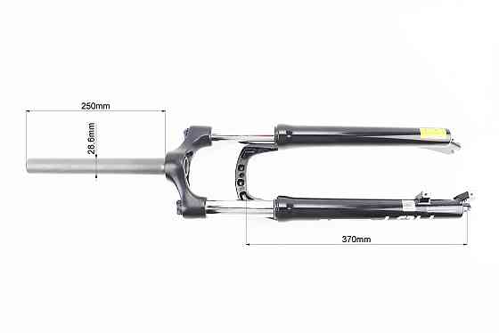 Вилка 27,5" амортизаційна, без різьби 1-1/8" (28,6мм), шток 250мм, з ходом 100мм, Disk-brake, пружинно-оливна, Lockout, алюмінієва, чорна XC Київ