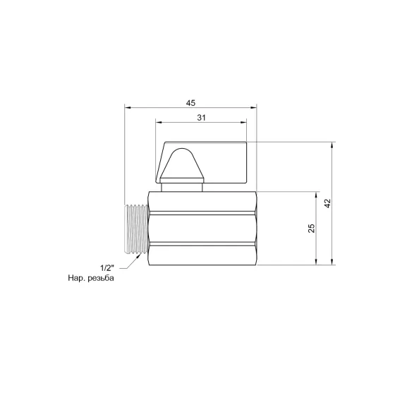 Кран кульовий Thermo Alliance Standart "Mini" 1/2" ВН SD188W15 Київ