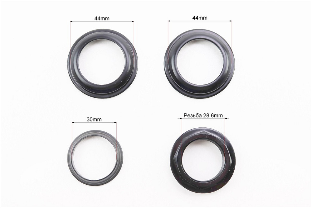 Кермова колонка 1-1/8" (44/28.6x44/30) різьбової вилки, висока, чорні H112N Київ - фото 3