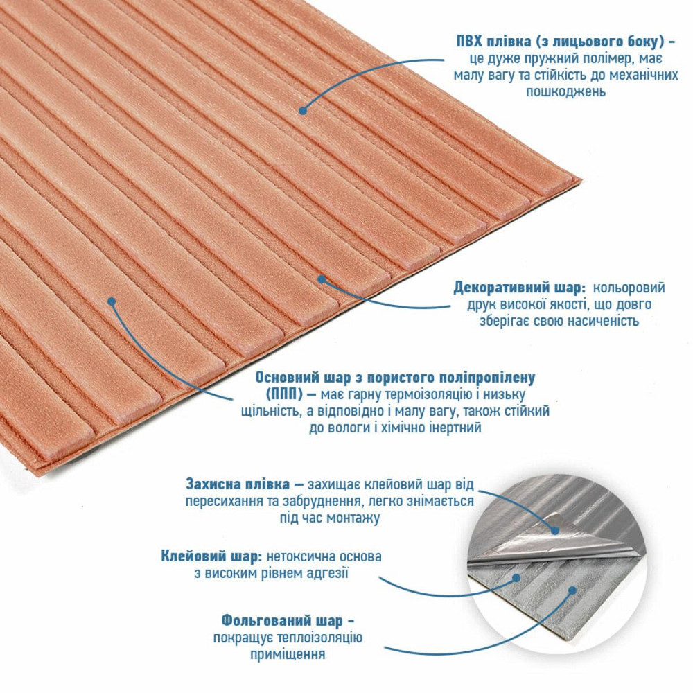 Панель-рейка в рулоні 2900х350х6мм Пудра SW-00002074 Київ - фото 2