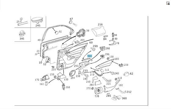 Mercedes-Benz  A2207302622 Дерев'яна накладка задніх правих дверей S-class long V220 Одеса