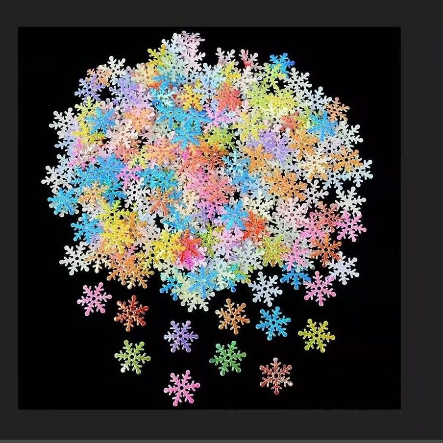 Новий рік сніжинки 300 штук 2см різнобарвний Київ - фото 1