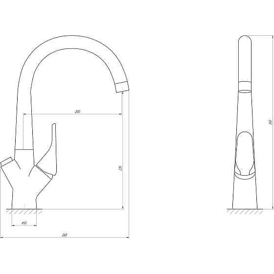 Смеситель для кухни под осмос Globus Lux LAZER GLLR-0222-8-STSTEEL (000019261) Киев