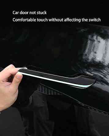 Чорні флуоресцентні  захисні наліпки на автомобільні ручки Aim Anti-scratch (для Tesla Model 3, Y, 4шт) Николаев