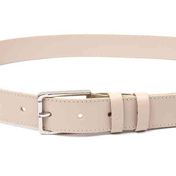 Шкіряний ремінь унісекс GRANDE PELLE 11450 Бежевий Київ