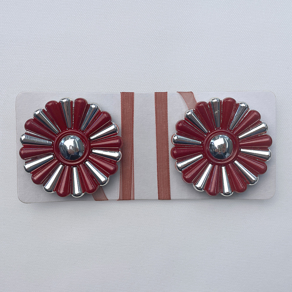 Магниты для штор и гардин Хризантема набор 2 шт Бордовый с серебристым (81-299) Киев - изображение 6