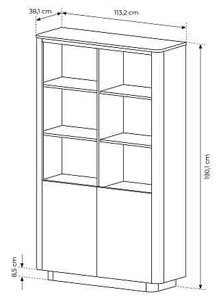 Стелаж Perfect Home Торро / Torro 2D/113 2-дверний Дуб кремона/чорний (PFH-091413) Дніпро