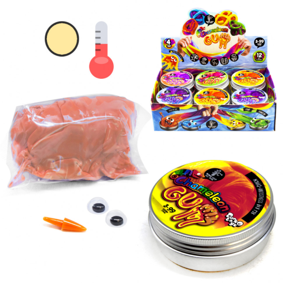 Жуйка для рук "Chameleon Gum" GUM-01-01UС в металевій коробочці  Коралово-жовтий Вінниця