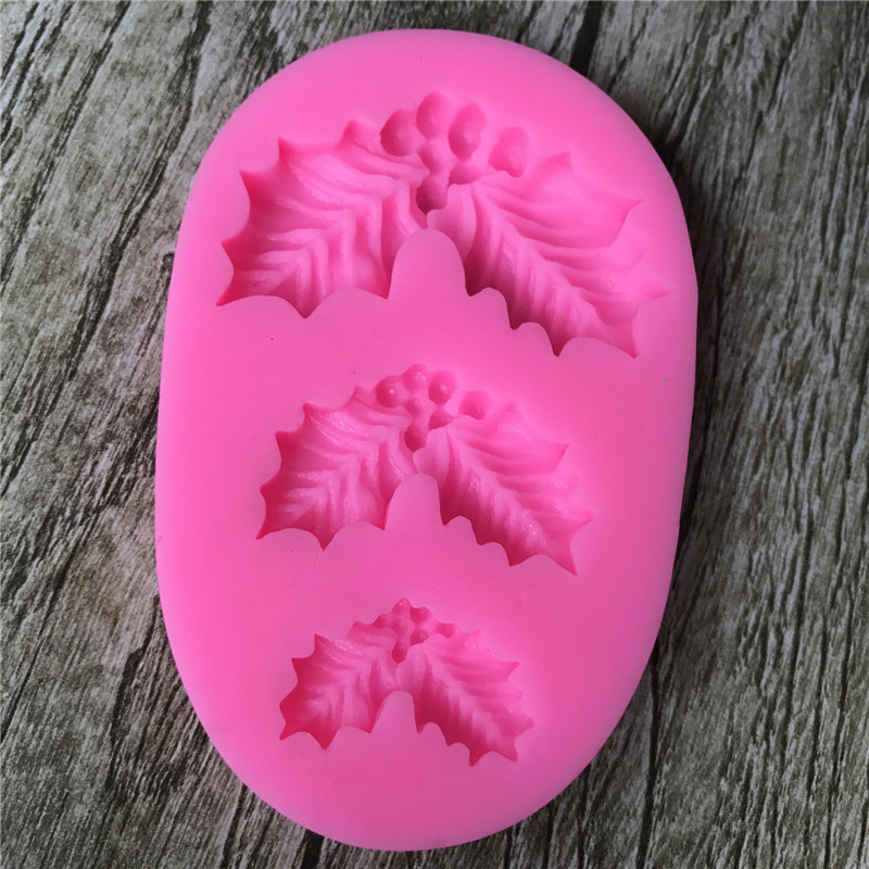 Молд новогодний Рождественский листок 53 на 82 мм розовый Киев - изображение 7